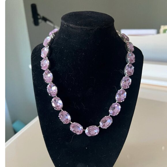 Anna Wintour Style Violet Purple Lavender Crystal Statement Collet Necklace - Picture 1 of 13